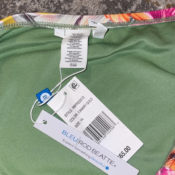 Bleu Rod Beattie bikini bottoms Canary Gold size 14 - Picture 7 of 10